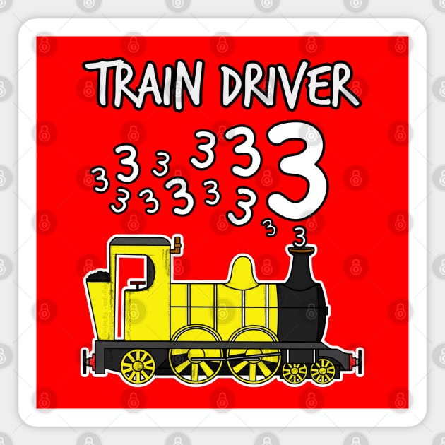 Train Driver 3 Year Old Kids Steam Engine Magnet by doodlerob